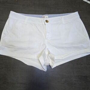 SO Shorts Junior Size 15 Chino White Casual Rolled Cuff Cotton Blend